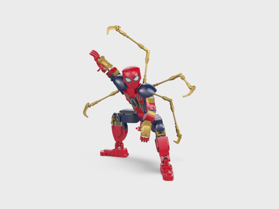 LEGO Marvel 76298 Iron Spider-Man Construction Figure, Fully Jointed and Posable Superhero Action Figure with Mechanical Spider Arms, Authentic Movie-Accurate Building Toy for Kids Aged 8+