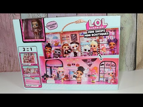 LOL Surprise Mini Shops 3-in-1 Boutique Playset with Exclusive Gold Doll | Display Case, Carry Case & Pretend Play Set for Girls 3+ | Holds 55+ Dolls & Accessories