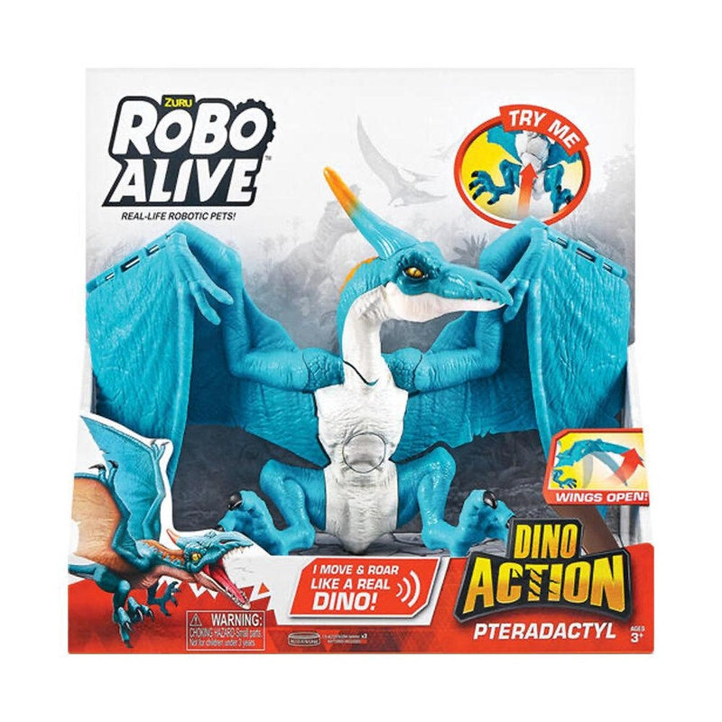 ZURU Robo Alive Dino Action Pterodactyl - Realistic Moving Dinosaur with Roaring Sounds, Perfect for Kids Ages 3+