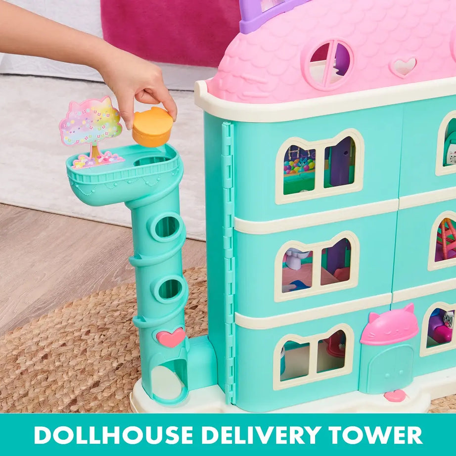 Gabby’s Dollhouse Purrfect Dollhouse – 2-Foot Tall Playhouse with Lights, Sounds, and Accessories for Ages 3+