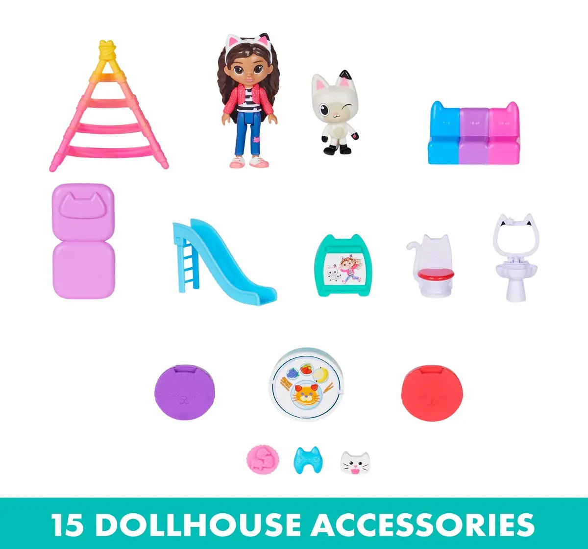 Gabby’s Dollhouse Purrfect Dollhouse – 2-Foot Tall Playhouse with Lights, Sounds, and Accessories for Ages 3+