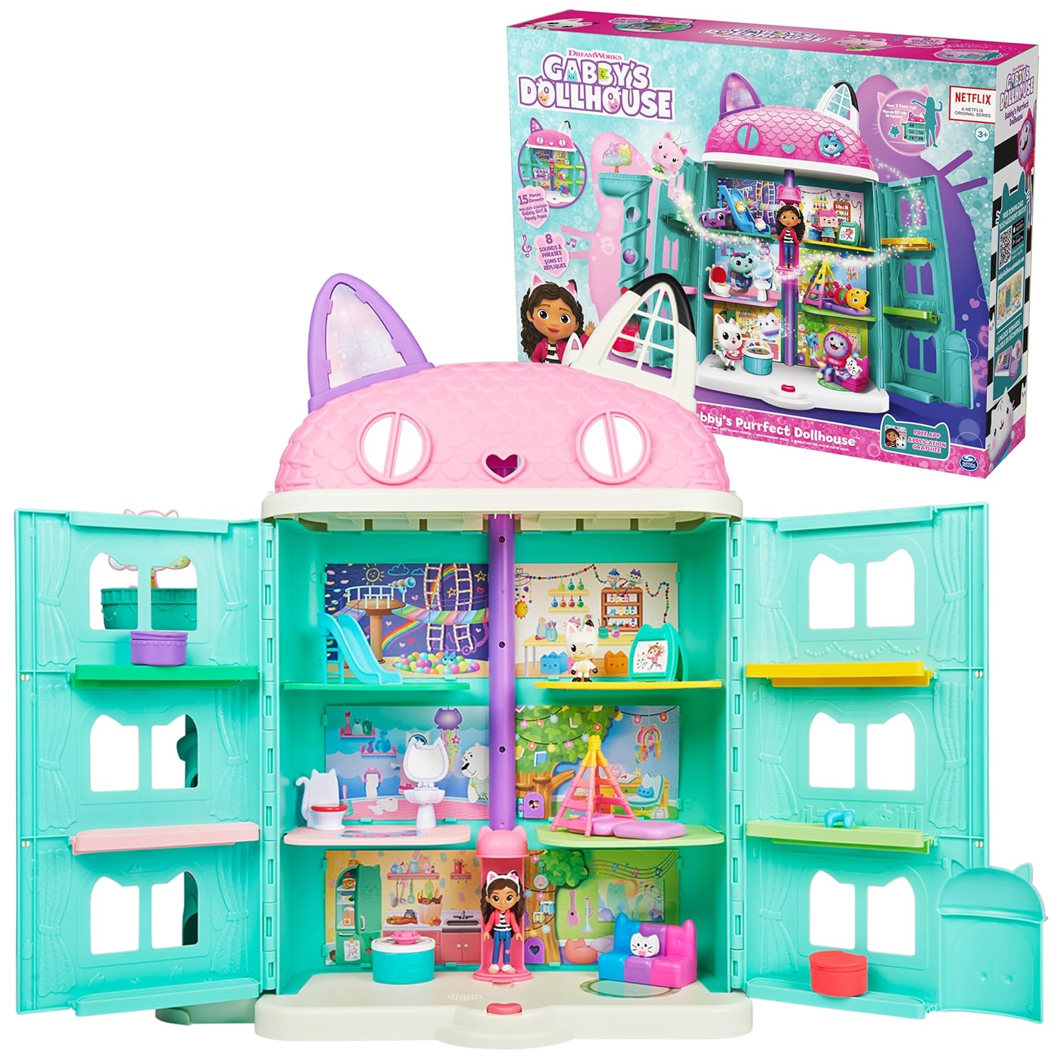 Gabby’s Dollhouse Purrfect Dollhouse – Playhouse & Accessories ...