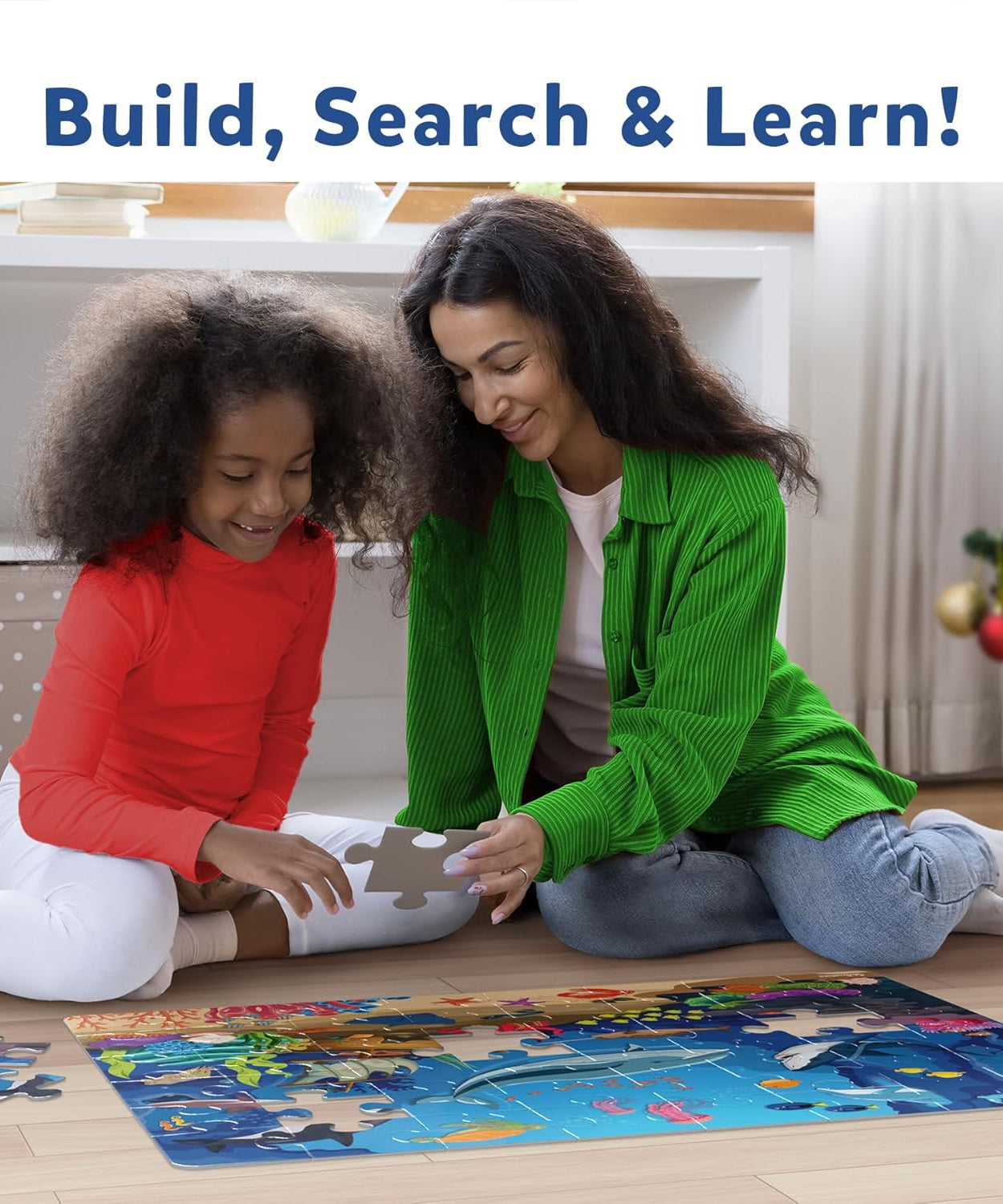 Skillmatics Piece & Play: Underwater Animals | Educational Floor Puzzle & Game for Kids Ages 3-7 | Develop Cognitive Skills with 48 Jumbo Pieces