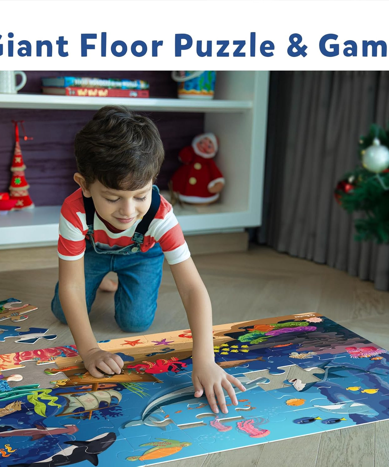 Skillmatics Piece & Play: Underwater Animals | Educational Floor Puzzle & Game for Kids Ages 3-7 | Develop Cognitive Skills with 48 Jumbo Pieces
