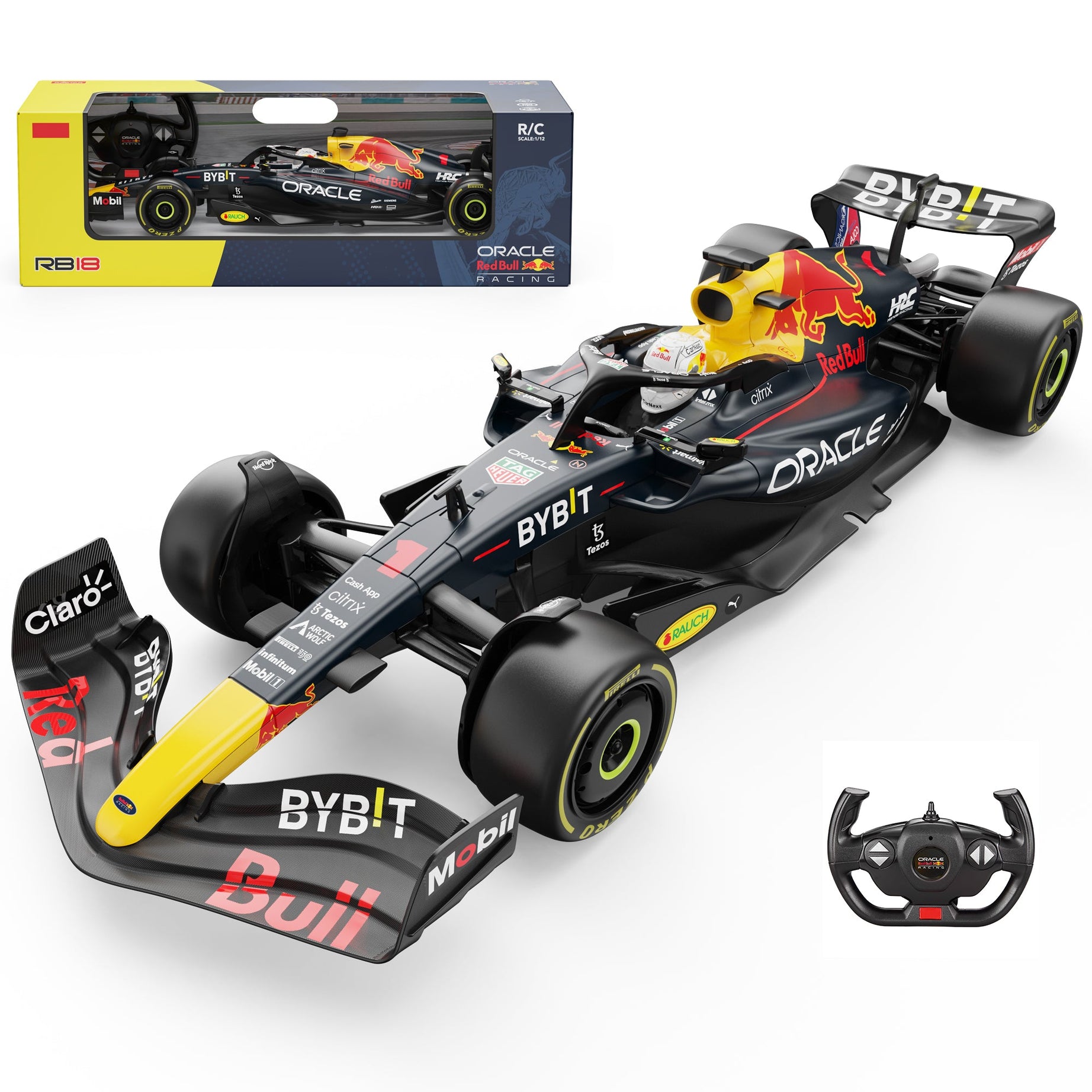 Rastar Oracle Red Bull Racing RB18 RC Car – 1/12 Scale Licensed Formula 1 Remote Control Toy Car with 2.4GHz Controller, Realistic Detailing & Stickers – Official F1 Merchandise for Kids & Collectors