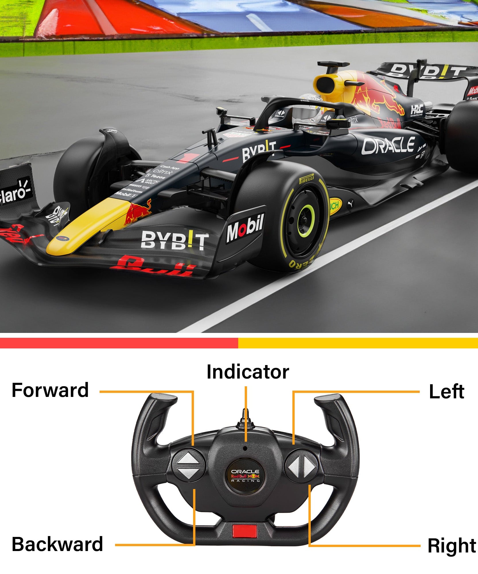 Rastar Oracle Red Bull Racing RB18 RC Car – 1/12 Scale Licensed Formula 1 Remote Control Toy Car with 2.4GHz Controller, Realistic Detailing & Stickers – Official F1 Merchandise for Kids & Collectors