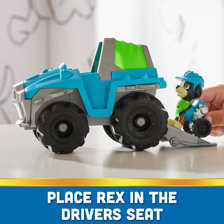 Paw Patrol Rex’s Rescue Vehicle - Eco-Friendly Dino Adventure Toy for Kids Ages 3+ Made from at least 71% recycled plastic