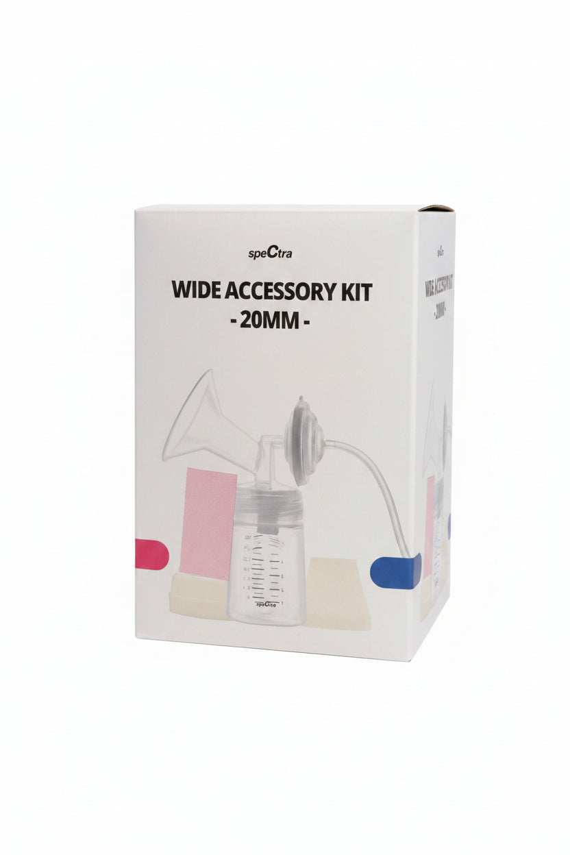 Spectra Wide Accessory Kit for S1 & S2 Breast Pumps – BPA-Free Breast Pump Accessory Set with Bottle, Tubing, Backflow Protector, Breast Flange & Duckbill Valve | 16mm, 20mm, 24mm & 28mm - MINIMEE KIDS