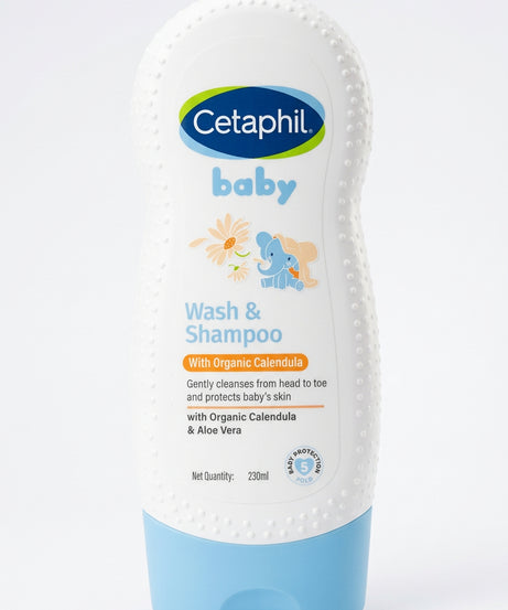 Cetaphil Baby Wash & Shampoo with organic calendula and Aloe vera - 230ml | Made in Germany