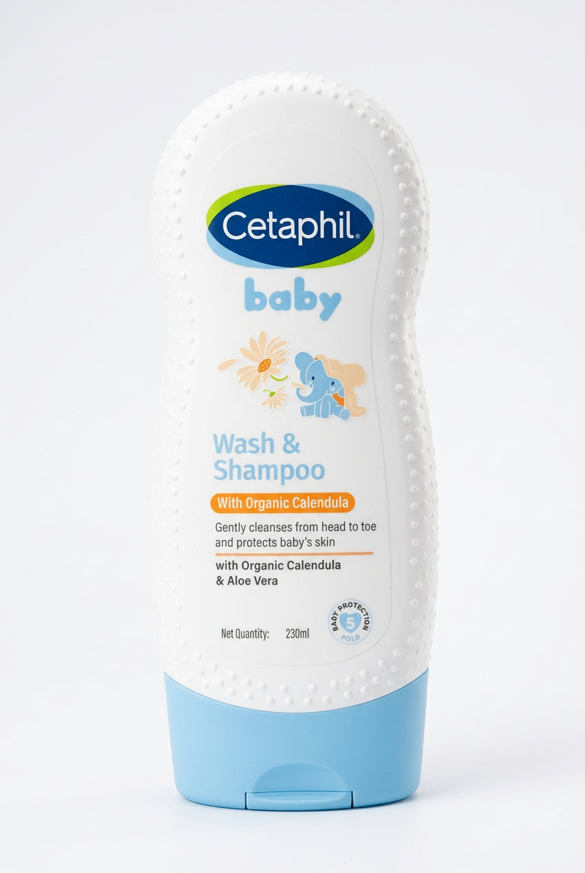 Cetaphil Baby Wash & Shampoo with organic calendula and Aloe vera - 230ml | Made in Germany
