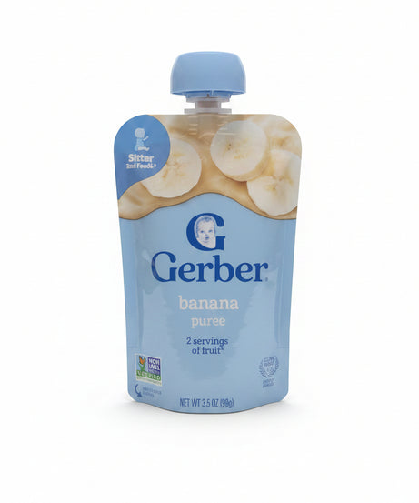 Gerber Banana Puree Pouch – 99g | Non-GMO, No Added Sugar, Rich in Potassium & Vitamin C