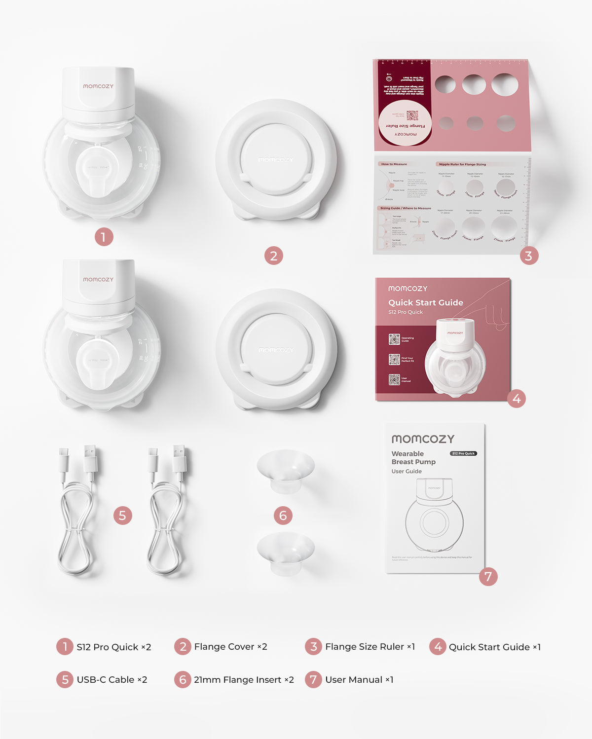 Momcozy S12 Pro Quick Wearable Breast Pumps | Dual Pump (DoubleFit™ Hybrid Flange, ≤46dB)