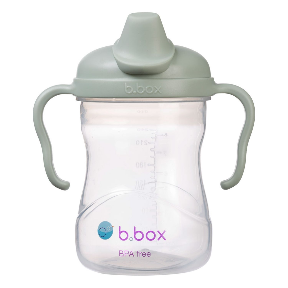 B.Box Soft Spout Cup (240ml) | Ultra-Gentle Silicone Transition Cup for Babies (4m+) | Ergonomic Easy-Grip Handles & Hygienic Spout Cover | BPA-Free & Modular Design - MINIMEE KIDS