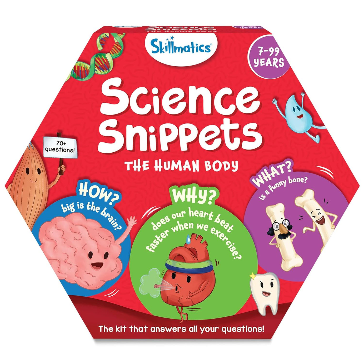 Skillmatics Science Snippets: The Human Body | Fun Educational Game for Ages 7+ | 70+ Interactive Cards for STEM Learning