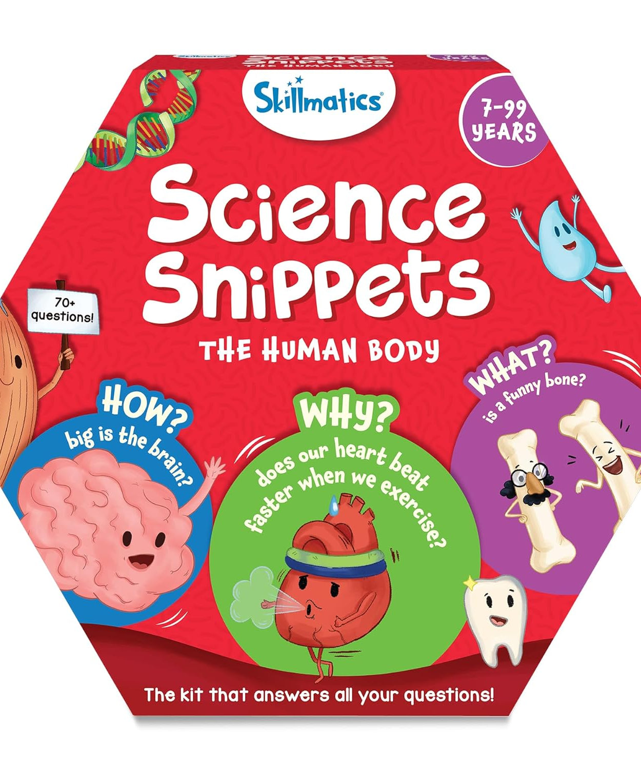 Skillmatics Science Snippets: The Human Body | Fun Educational Game for Ages 7+ | 70+ Interactive Cards for STEM Learning