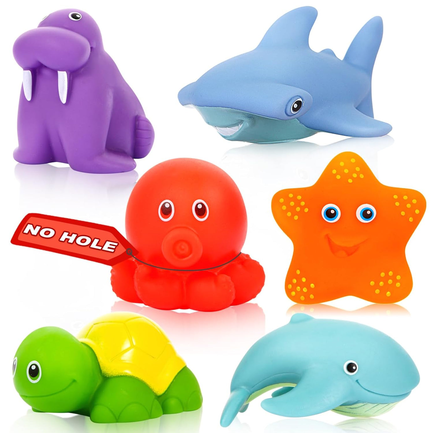 Squeezy Baby Bath Toys for Kids Ages 1-3 | Ocean Animal Bathtub Toys for Infant 6-12-18 Months | Tub Toys for Toddlers 2-4 Year Old Boys and Girls