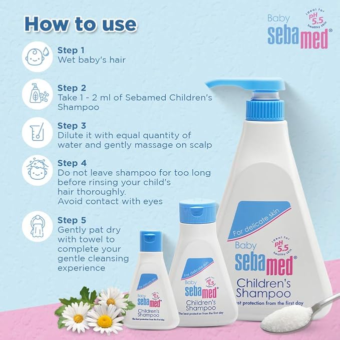 Baby Sebamed Shampoo for Delicate scalp with camomile - 500 ml - MINIMEE KIDS