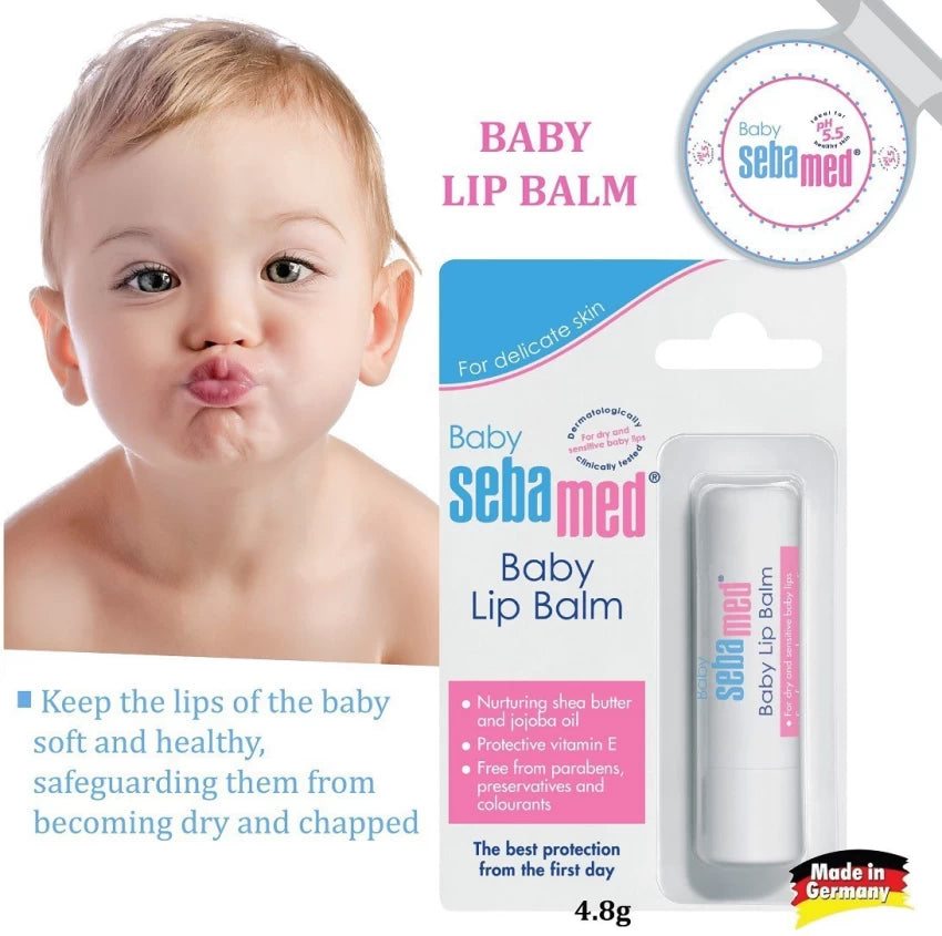 Sebamed Baby Lip Balm (4.8 gm) - Gentle Care for Dry and Sensitive Baby Lips with Shea Butter & Vitamin E