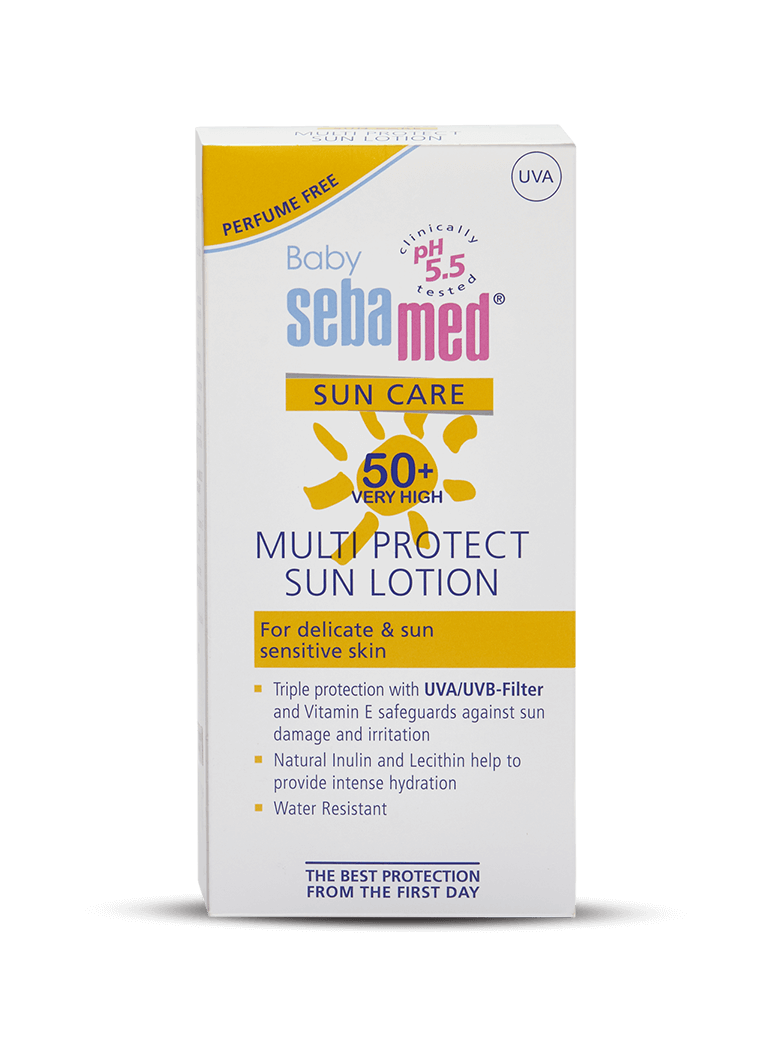 Sebamed Baby Sun Care SPF 50+ Multi Protect Sun Lotion - 200 ml (Perfume Free) | Ideal for Delicate & Sun Sensitive Skin