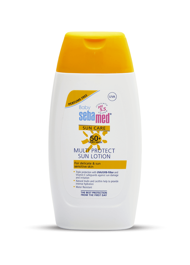 Sebamed Baby Sun Care SPF 50+ Multi Protect Sun Lotion - 200 ml (Perfume Free) | Ideal for Delicate & Sun Sensitive Skin