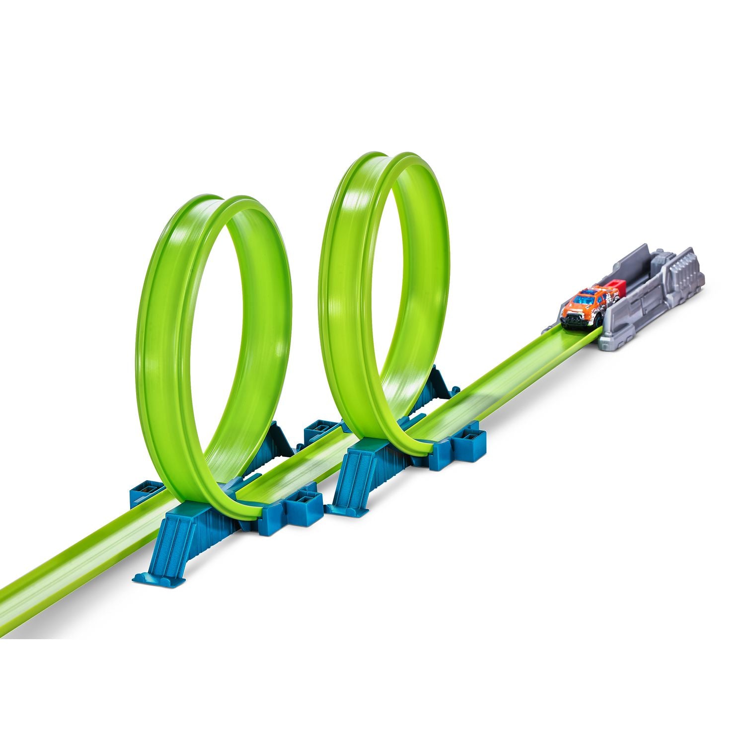 Zuru Metal Machines Shark Attack Building Trackset with Powerful Launcher, Double 360 Loops & Mini Racing Car – 2.63m/8.63ft Track Length