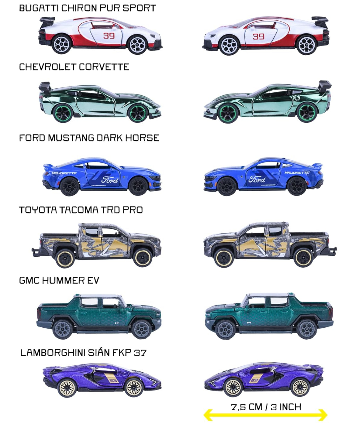 Majorette Showroom Deluxe Die-Cast Car Collection – Premium Metal Collectible Cars with Moving Parts | Assorted Licensed Models | Rubber Tires | Collector Box | 3+ Years