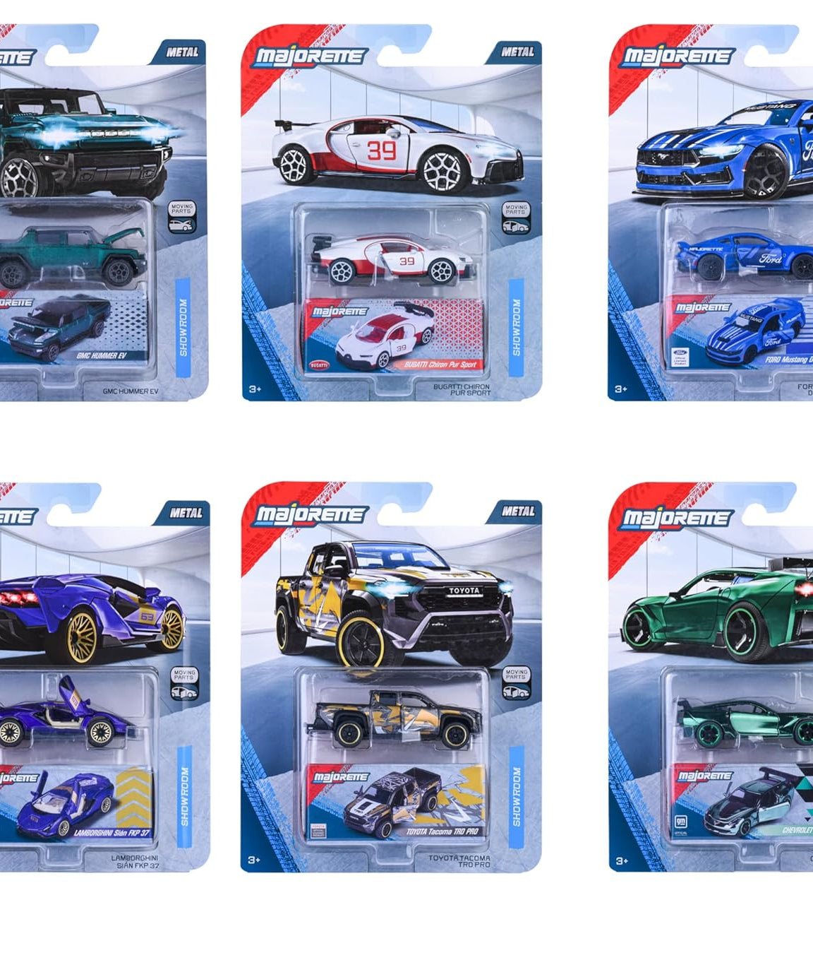 Majorette Showroom Deluxe Die-Cast Car Collection – Premium Metal Collectible Cars with Moving Parts | Assorted Licensed Models | Rubber Tires | Collector Box | 3+ Years