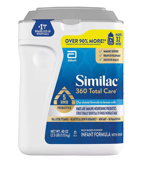 Similac 360 Total Care Infant Formula with Iron | Our Closest Formula to Breast Milk | Complete Nutrition for Baby's First Year (0-12 Months), 1.13kg (40 oz) - MINIMEE KIDS