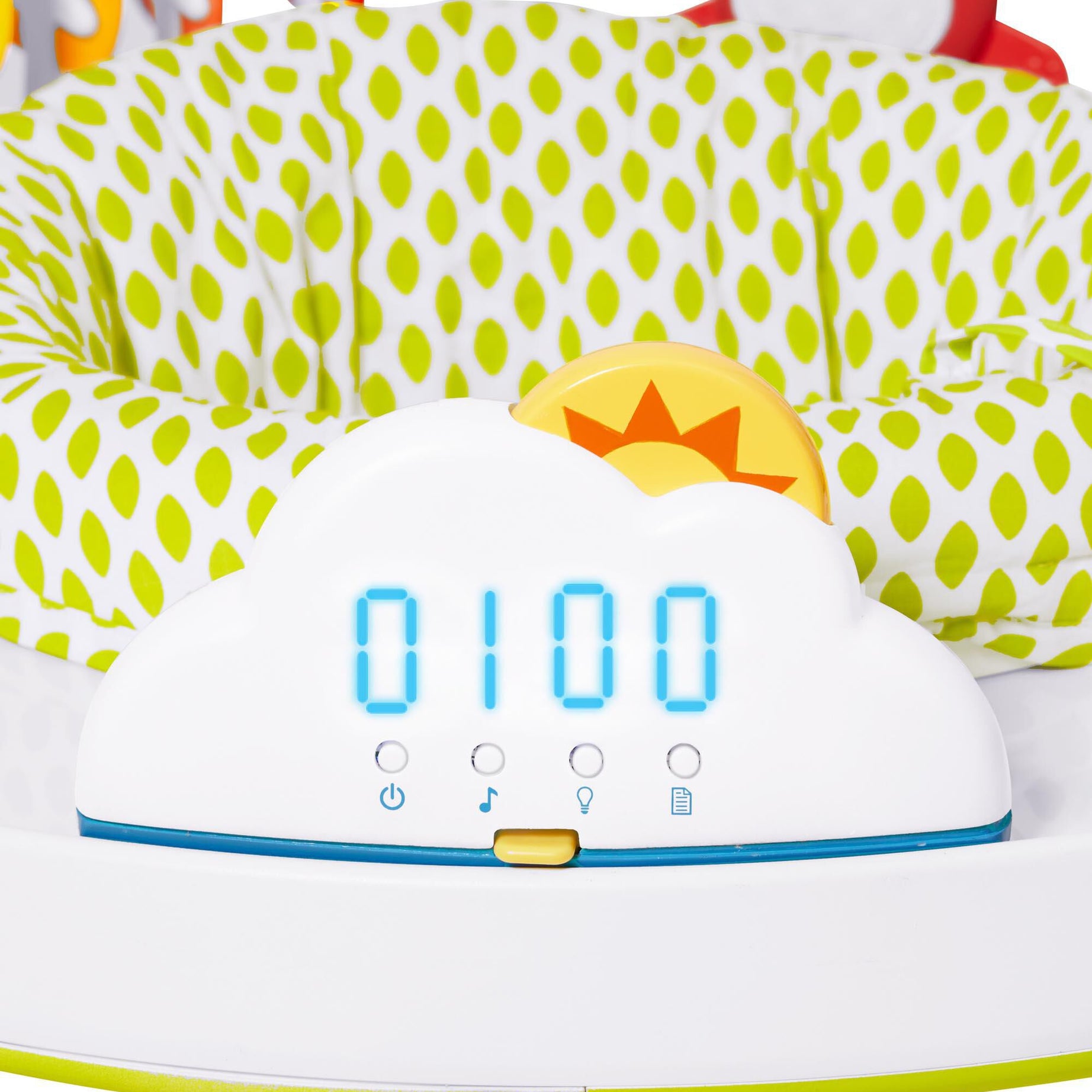 Skip Hop Explore & More Jumpscape Fold-Away Jumper with Light-Up Cloud Bounce Counter & 20+ Developmental Activities | Foldable Baby Activity Center | 360° Rotating Seat | JPMA Certified