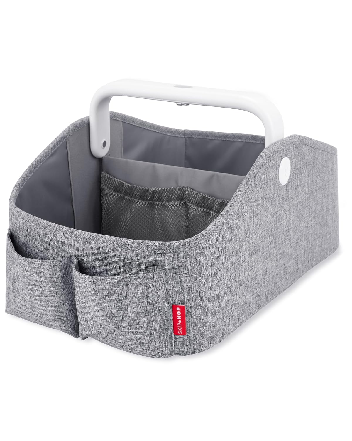 Skip Hop Light Up Diaper Caddy | Portable Organizer with Soft Light & Customizable Storage | Heather Grey