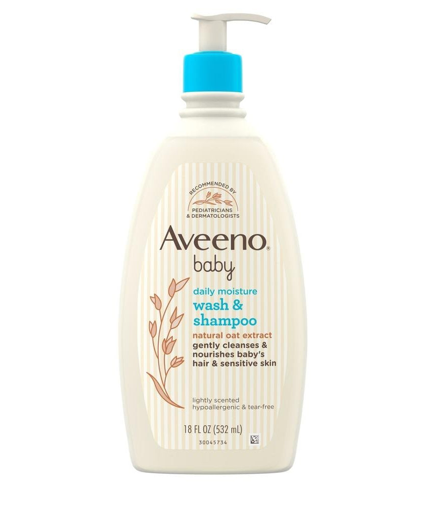 Aveeno Baby Wash and Shampoo - 532ml | Gentle Cleansing for Sensitive Skin - MINIMEE KIDS
