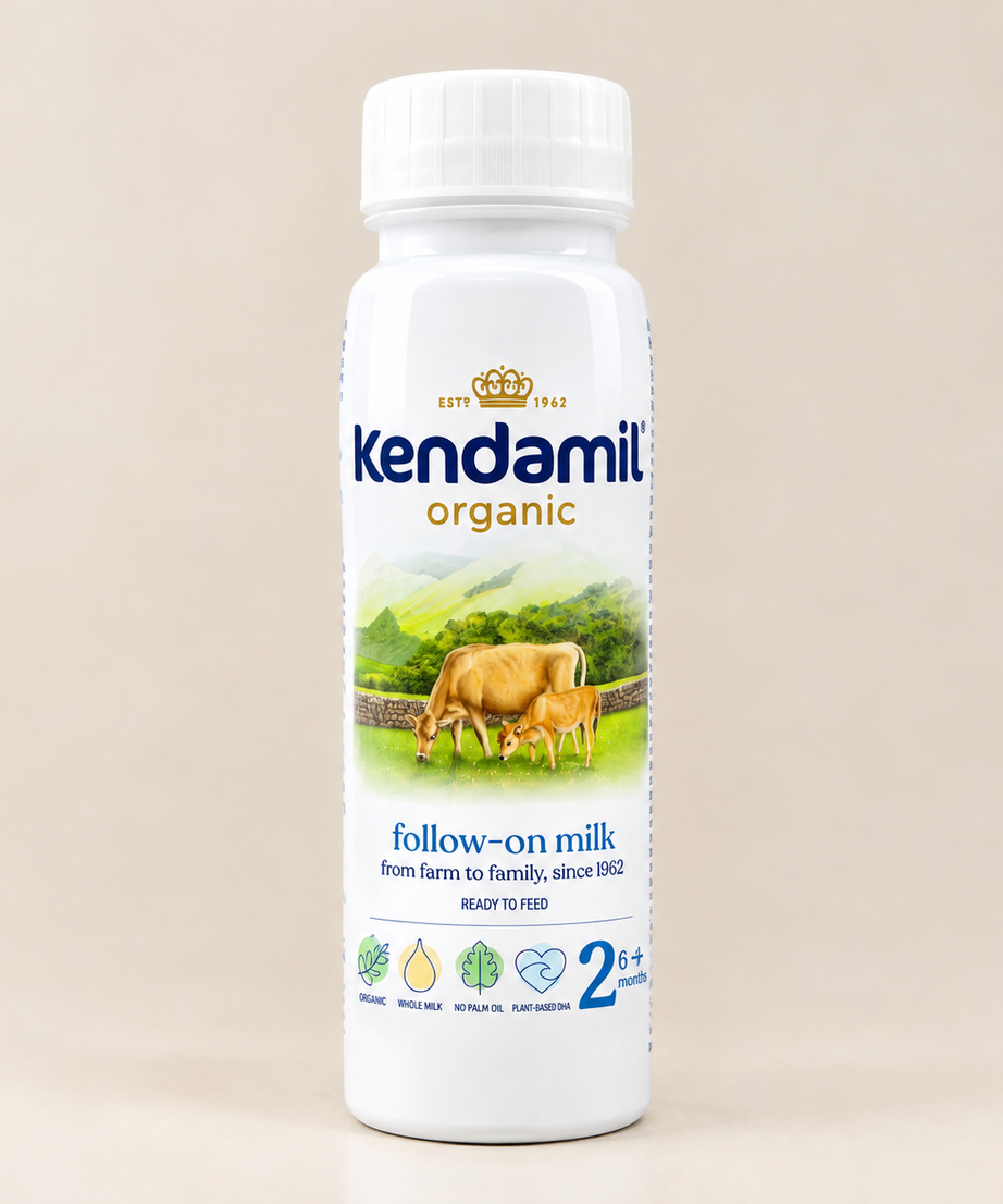 Kendamil Organic Follow-On Milk Ready to Feed 200ml – Stage 2 for 6-12 Months | Ready to Drink Bottle