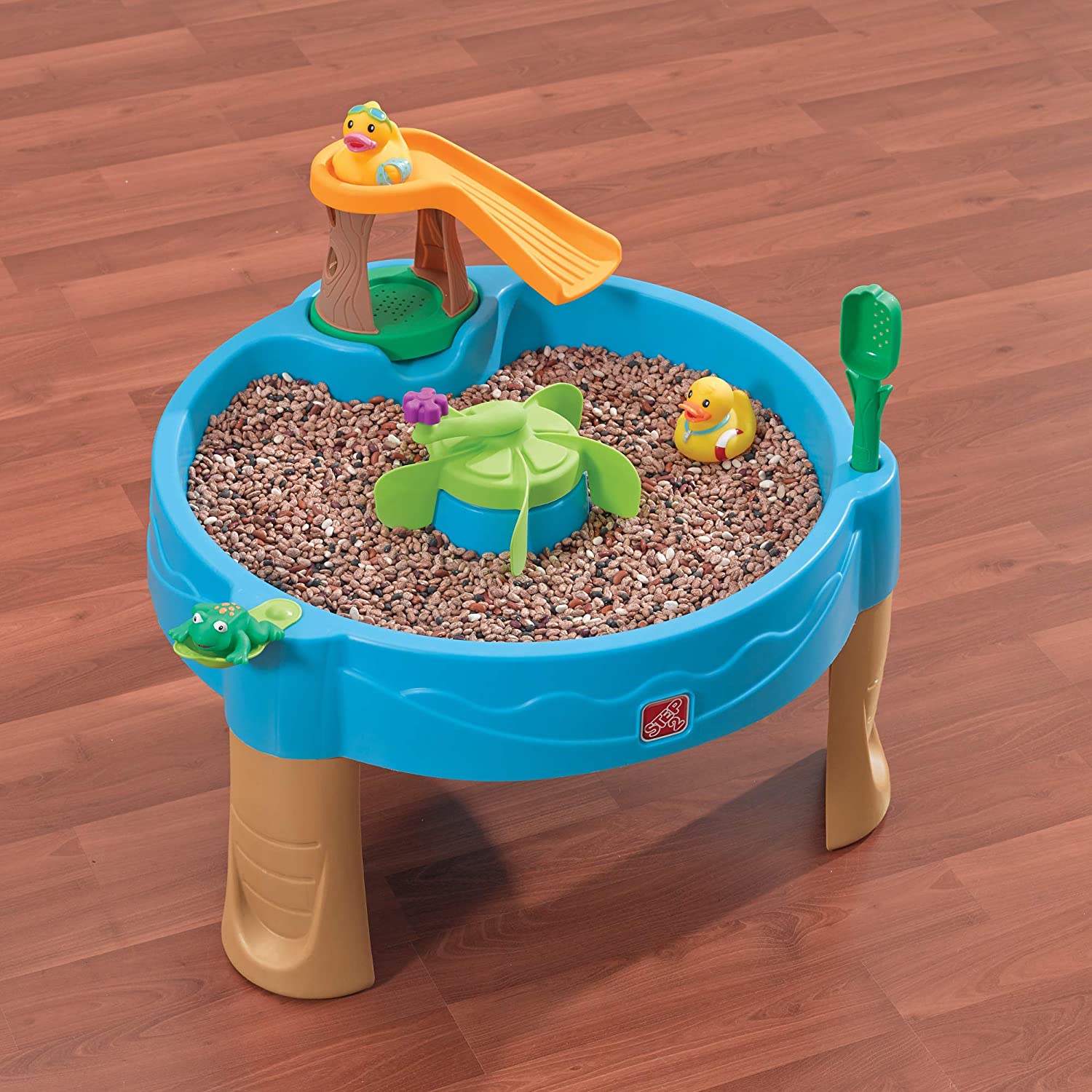Step2 Duck Pond Water Table for Toddlers | Pond-Themed Sand & Water Play Table with Slide, Spinner & Duck Toys | For Ages 1½ Years and Up