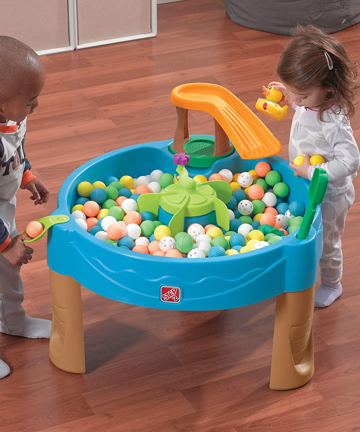 Step2 Duck Pond Water Table for Toddlers | Pond-Themed Sand & Water Play Table with Slide, Spinner & Duck Toys | For Ages 1½ Years and Up - MINIMEE KIDS