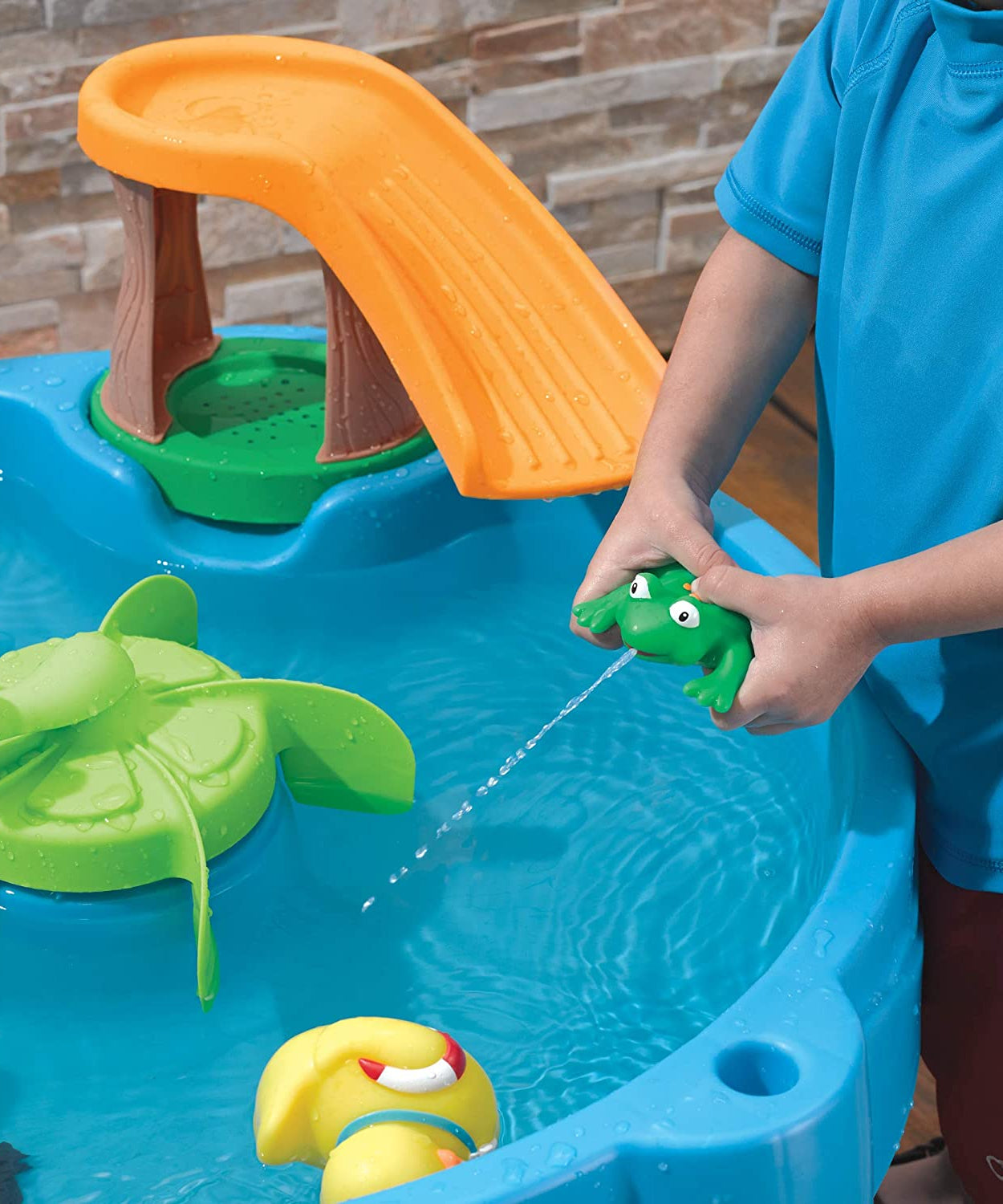 Step2 Duck Pond Water Table for Toddlers | Pond-Themed Sand & Water Play Table with Slide, Spinner & Duck Toys | For Ages 1½ Years and Up - MINIMEE KIDS