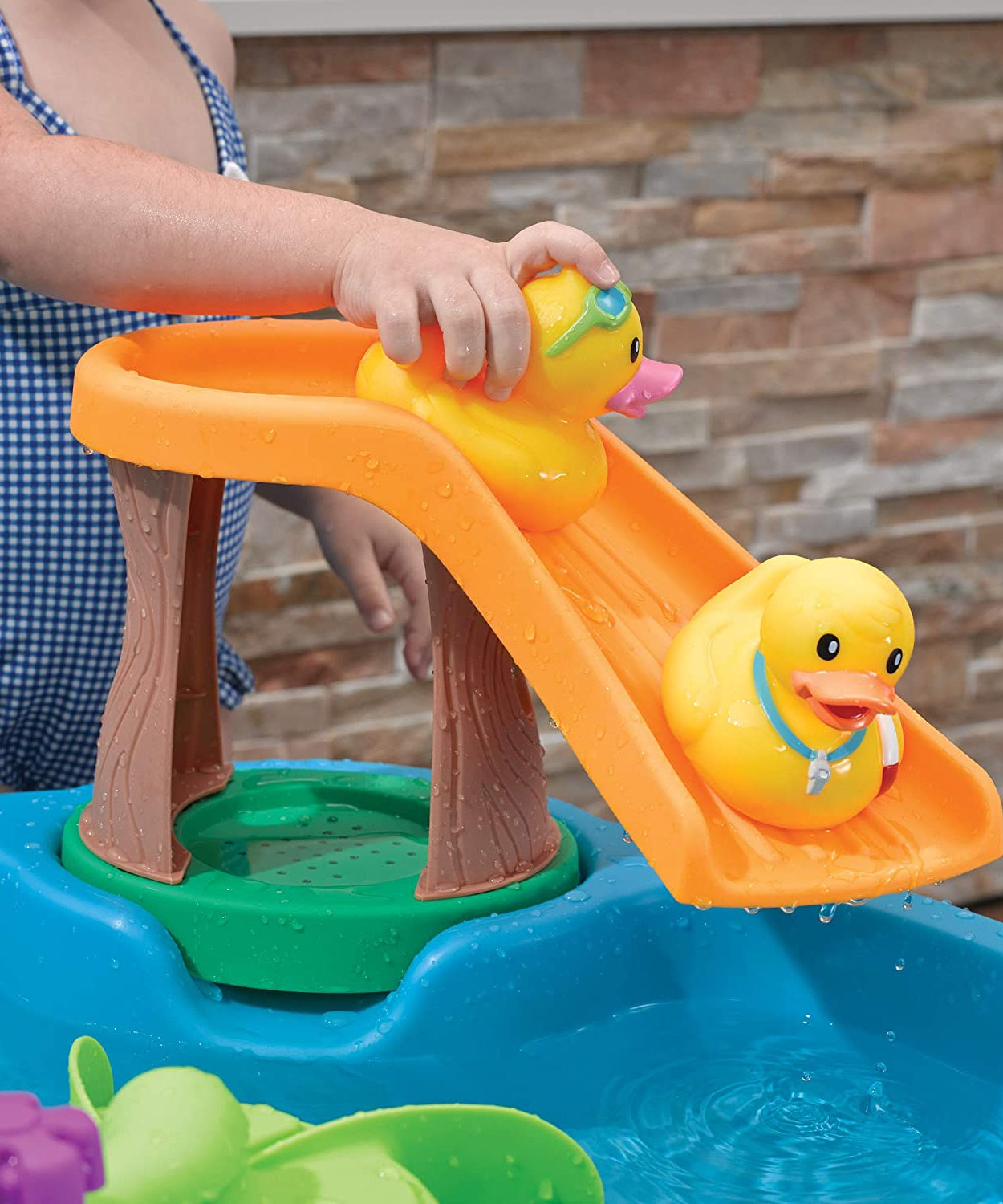 Step2 Duck Pond Water Table for Toddlers | Pond-Themed Sand & Water Play Table with Slide, Spinner & Duck Toys | For Ages 1½ Years and Up - MINIMEE KIDS