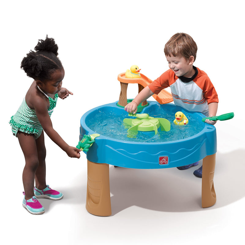 Step2 Duck Pond Water Table for Toddlers | Pond-Themed Sand & Water Play Table with Slide, Spinner & Duck Toys | For Ages 1½ Years and Up