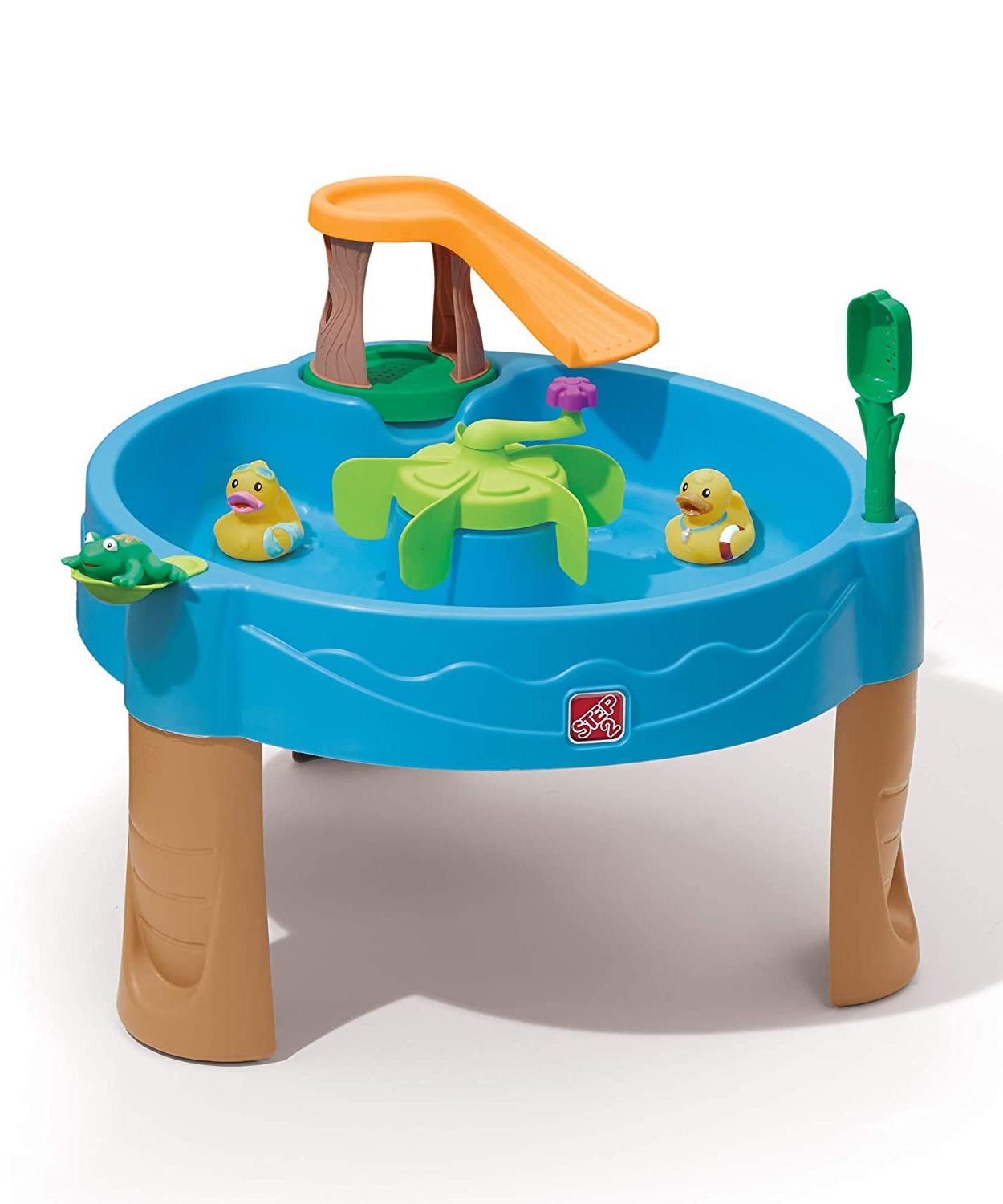 Step2 Duck Pond Water Table for Toddlers | Pond-Themed Sand & Water Play Table with Slide, Spinner & Duck Toys | For Ages 1½ Years and Up - MINIMEE KIDS