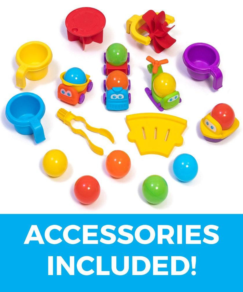 Step2 Ball Buddies Adventure Center Water Table - Two-Tier Water Play Table with Dump Truck, Train, Boat & Helicopter Toys | 22-Piece Accessory Set | For Toddlers 2+ Years | Outdoor Sensory STEM Activity Table - MINIMEE KIDS