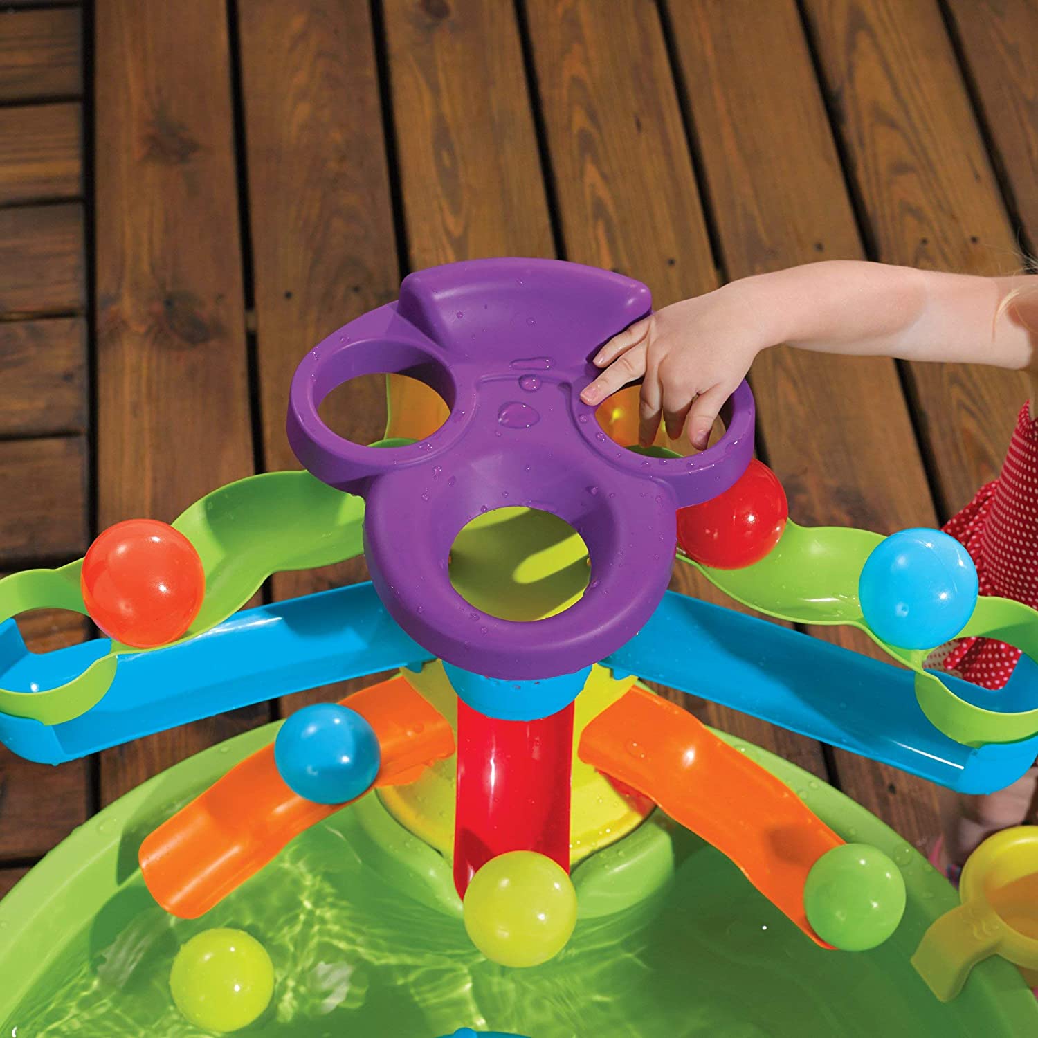 Step2 Busy Ball Play Table - Sand & Water Sensory Activity Center with 10 Balls & Flippers | Indoor & Outdoor Toddler Water Table with Ramps & Chute