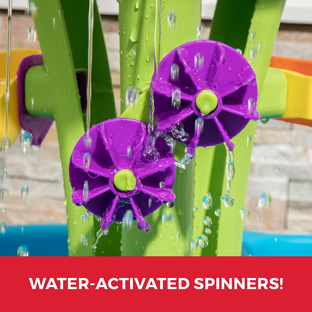 Step2 Summer Showers Splash Tower Water Table | Double-Tier Kids Outdoor Water Table with 8-Pc Water Toy Accessory Set | Rain Shower Splash & Play Station | Age 2+ Years