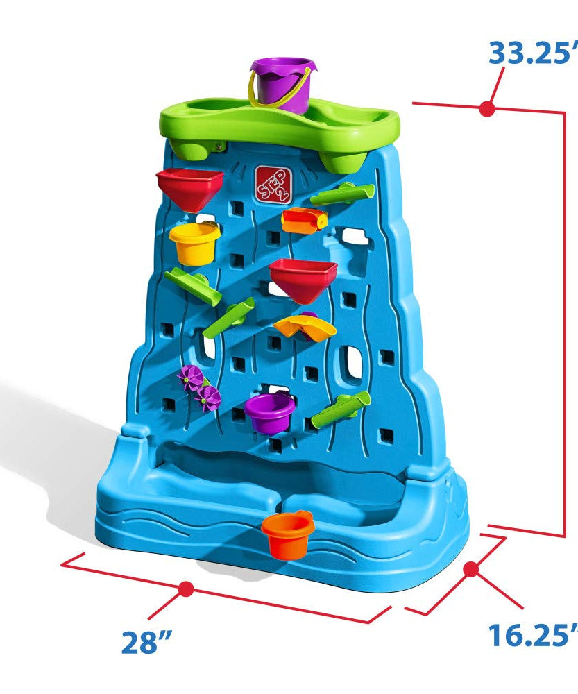 Step2 Waterfall Discovery Wall | Double-Sided Outdoor Water Play Set with 13-Pc Accessory Kit for Toddlers | Age 1.5+ Years - MINIMEE KIDS