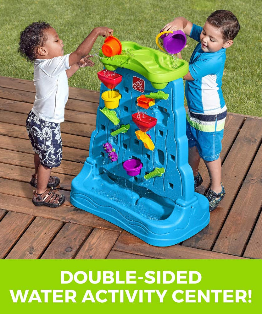Step2 Waterfall Discovery Wall | Double-Sided Outdoor Water Play Set with 13-Pc Accessory Kit for Toddlers | Age 1.5+ Years - MINIMEE KIDS