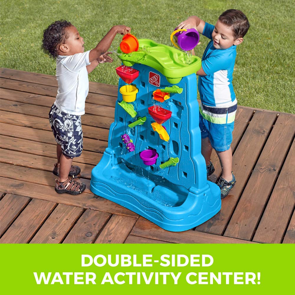 Step2 Waterfall Discovery Wall | Double-Sided Outdoor Water Play Set with 13-Pc Accessory Kit for Toddlers | Age 1.5+ Years