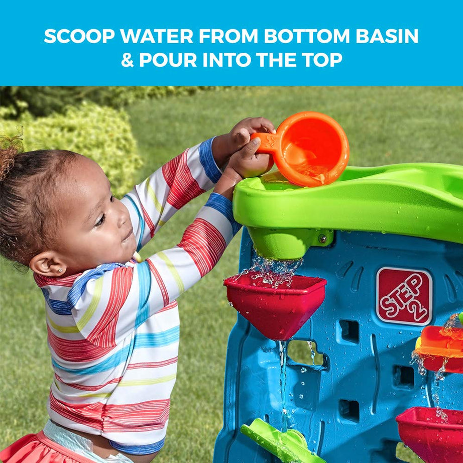 Step2 Waterfall Discovery Wall | Double-Sided Outdoor Water Play Set with 13-Pc Accessory Kit for Toddlers | Age 1.5+ Years