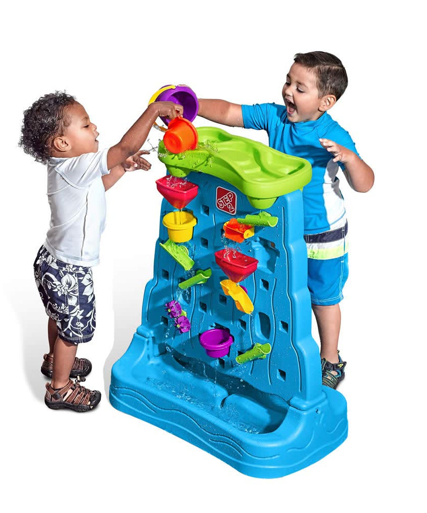 Step2 Waterfall Discovery Wall | Double-Sided Outdoor Water Play Set with 13-Pc Accessory Kit for Toddlers | Age 1.5+ Years - MINIMEE KIDS