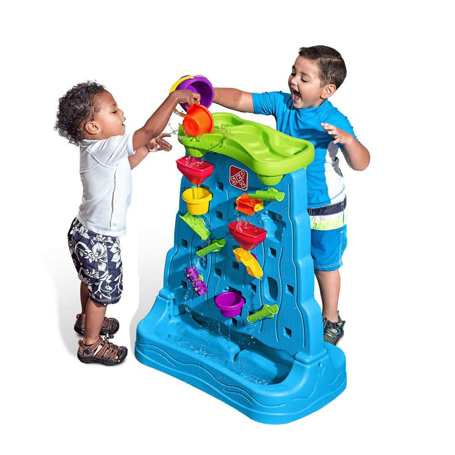 Step2 Waterfall Discovery Wall | Double-Sided Outdoor Water Play Set with 13-Pc Accessory Kit for Toddlers | Age 1.5+ Years