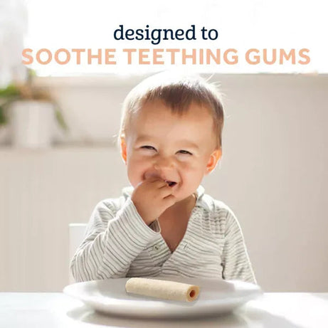 Gerber Snacks for Gerber Snacks for Baby Soothe 'n' Chew Teething Sticks - Strawberry Apple | 6+ Months | 6 Individually Wrapped Sticks | 90g | Gentle on Teething Gums