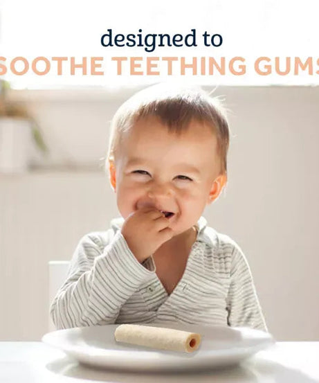 Gerber Snacks for Gerber Snacks for Baby Soothe 'n' Chew Teething Sticks - Strawberry Apple | 6+ Months | 6 Individually Wrapped Sticks | 90g | Gentle on Teething Gums