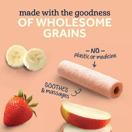 Gerber Snacks for Gerber Snacks for Baby Soothe 'n' Chew Teething Sticks - Strawberry Apple | 6+ Months | 6 Individually Wrapped Sticks | 90g | Gentle on Teething Gums